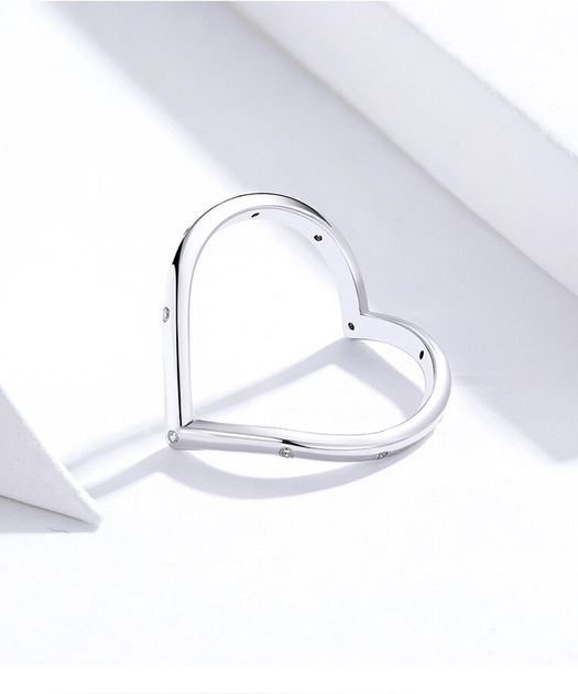 Серебряное кольцо "Сердце" 54 077-11131 - изображение 4