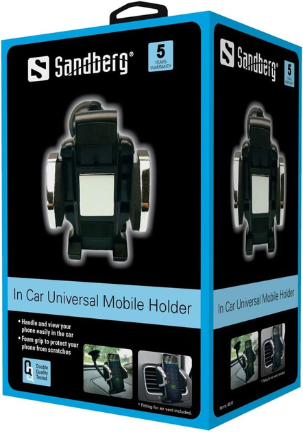 Автотримач для телефона Sandberg In Car Universal Mobile Holder Black (5705730402913) - зображення 4