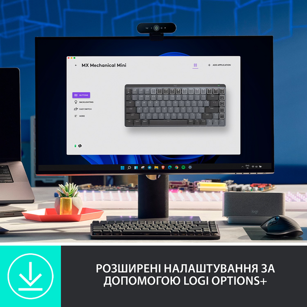 Клавіатура бездротова Logitech MX Mechanical Mini Minimalist Graphite (920-010782) - зображення 6