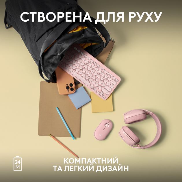 Мышь Logitech Pebble M350s Tonal Rose Bluetooth (910-007014) - изображение 7