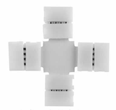 Конектор 十-подібне з'єднання 10мм 4pin для RGB SMD5050 стрічок - зображення 2