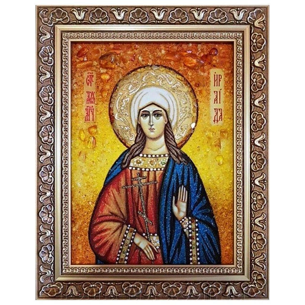 Икона "Святая мученица Ираида (Раиса) Александрийская" янтарная 15х20 - Фото 2 Икона "Святая мученица Ираида (Раиса) Александрийская" янтарная 15х20 - изображение 2