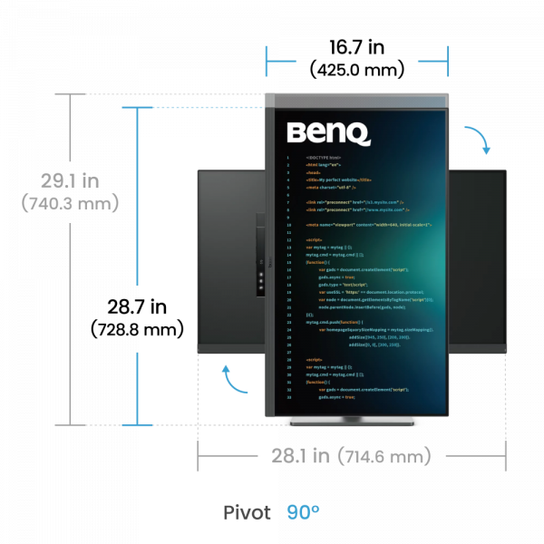 BENQ 31.5" 16:9 ips рк монітор, 3840х2160, 60 Гц, 5 мс (GtG), 98% p3, hdr, kvm свіч, 2xHDMI 2.0/1xDP 1.4/rd320u Metallic Grey - Фото 5 BENQ 31.5" 16:9 ips рк монітор, 3840х2160, 60 Гц, 5 мс (GtG), 98% p3, hdr, kvm свіч, 2xHDMI 2.0/1xDP 1.4/rd320u Metallic Grey - зображення 5