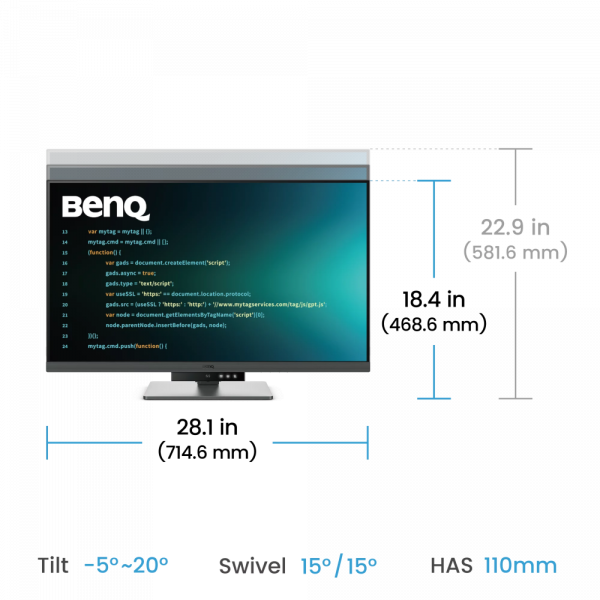 BENQ 31.5" 16:9 ips рк монітор, 3840х2160, 60 Гц, 5 мс (GtG), 98% p3, hdr, kvm свіч, 2xHDMI 2.0/1xDP 1.4/rd320u Metallic Grey - Фото 8 BENQ 31.5" 16:9 ips рк монітор, 3840х2160, 60 Гц, 5 мс (GtG), 98% p3, hdr, kvm свіч, 2xHDMI 2.0/1xDP 1.4/rd320u Metallic Grey - зображення 8