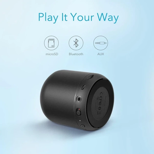 Портативна колонка Anker Soundсore Mini Bluetooth, 5W, 1800mAh, 15H, AUX, FM радіо, Micro SD - Фото 6 Портативна колонка Anker Soundсore Mini Bluetooth, 5W, 1800mAh, 15H, AUX, FM радіо, Micro SD - зображення 6