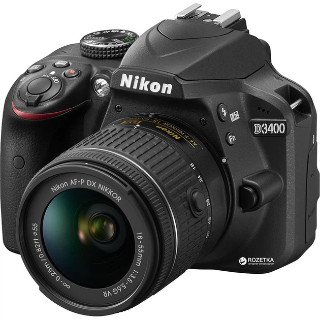 Nikon D3400 AF-P 18-55mm f/3.5-5.6G Kit Black купить на ROZETKA