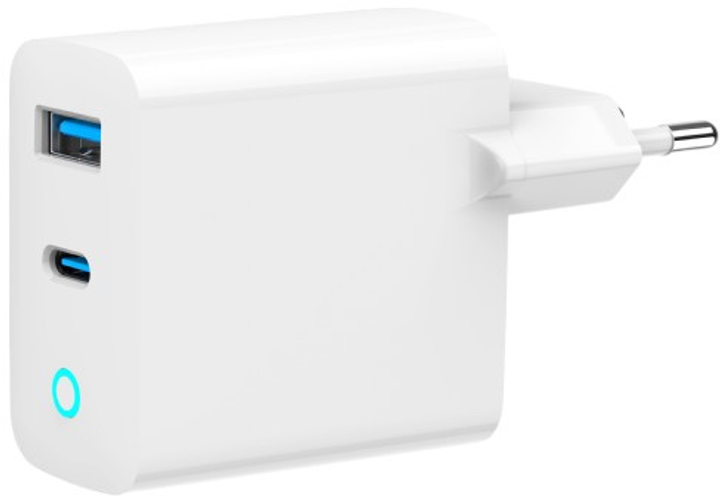Зарядний пристрій Gembird USB-A (QC3.0), USB-C (PD) GaN 65W White (TA-UC-PDQC65L-W-01) - зображення 4