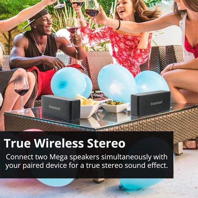 Портативная беспроводная Bluetooth колонка Tronsmart Mega BT5.0, AUX, 40W, TWS, NFC, DSP, 15h Max | Black - изображение 8