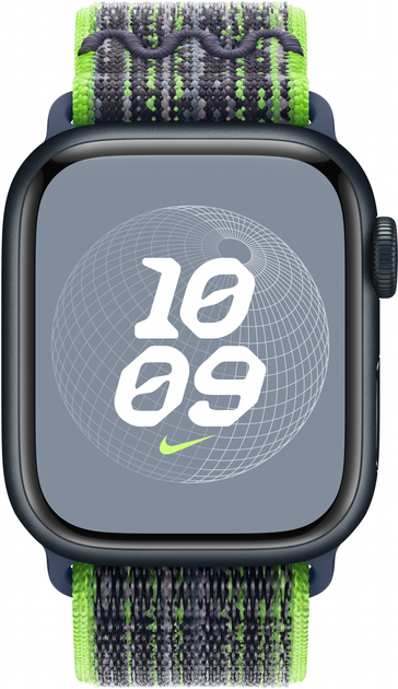 Ремінець Apple Nike Sport Loop для Apple Watch 41mm Bright Green/Blue (MTL03) - зображення 3