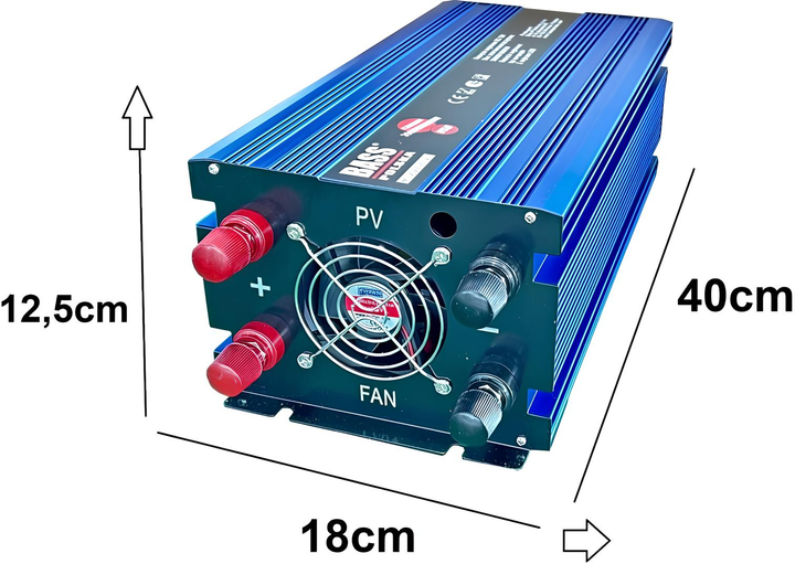Przetwornica Bass Polska 3000/6000 W 12-230 V DC-AC BP-5014 (5902067627839) - obraz 3