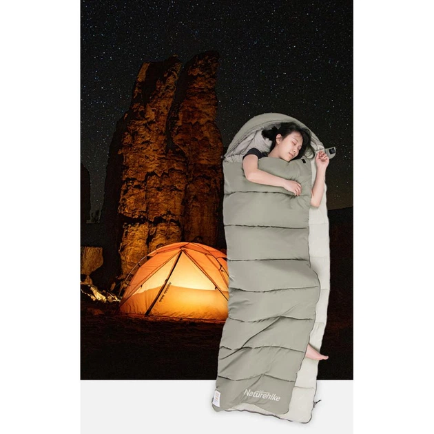 Спальник с капюшоном демисезонный правый +6/+1/-13°C Naturehike M300 NH20MSD02 Зеленый - изображение 7