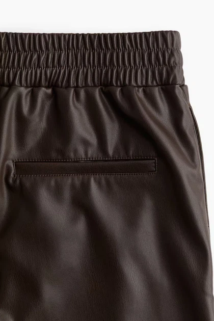 Шорти з еко-шкіри H&M 271232134 XS Темно-коричневий - Фото 6 Шорти з еко-шкіри H&M 271232134 XS Темно-коричневий - изображение 6