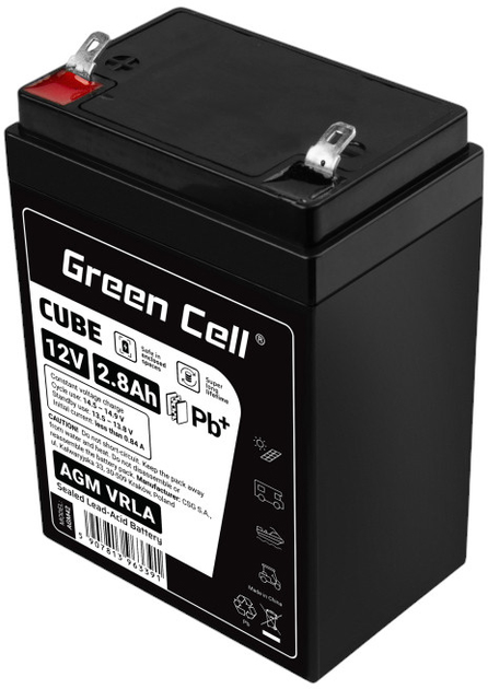 Акумуляторна батарея Green Cell AGM VRLA 12V 2.8Ah (5907813963391) - зображення 3