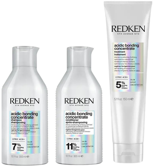 Набір по догляду за волоссям Redken Acidic Bonding Concentrate Шампунь 300 мл + Кондиціонер 300 мл + Догляд без ополіскування 150 мл (8433726342451) - зображення 2