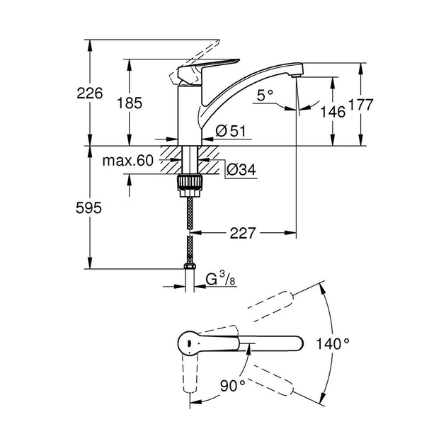Змішувач для кухні Grohe QuickFix Start 31138002 - изображение 8