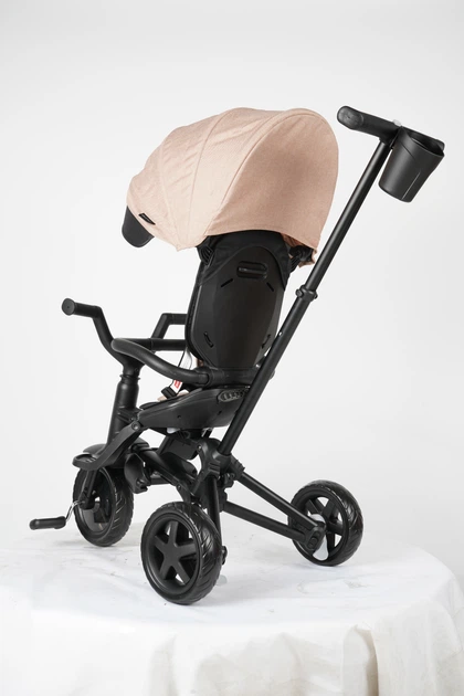 Велосипед детский Qplay Nova Niello Tricycle Складной Трехколесный с родительской ручкой Beige (7290115246827) - изображение 8