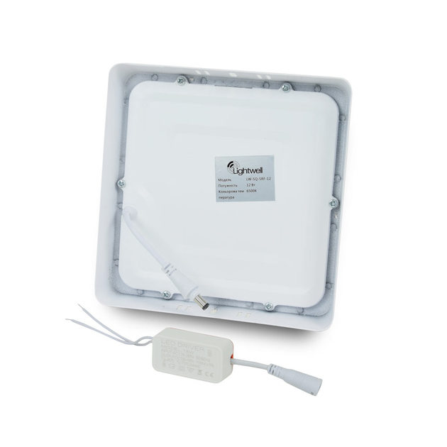 Світильник світлодіодний LIGHTWELL LW-SQ-SRF-12 12 W квадратний накладний (295936) - изображение 2