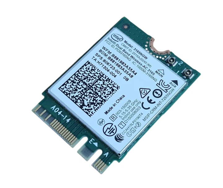 Модуль Wi-Fi + Bluetooth Intel Dual Band Wireless-AC 3165NGW (433 Mbps, 2,4/5 GHz, Bluetooth 4.2) M2 Б/У - Фото 1 Модуль Wi-Fi + Bluetooth Intel Dual Band Wireless-AC 3165NGW (433 Mbps, 2,4/5 GHz, Bluetooth 4.2) M2 Б/У - изображение 1