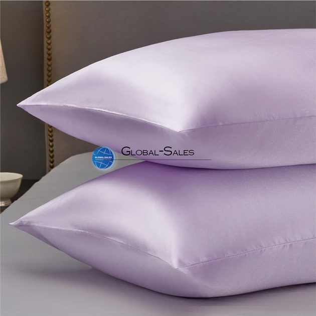 Атласне Біло-Бузкові полуторна постільна білизна Moka Textile 145*210 - зображення 6