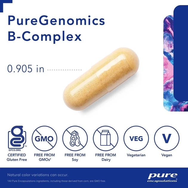 Комплекс вітамінів групи B Pure Encapsulations (PureGenomics B-Complex) 120 капсул - зображення 4
