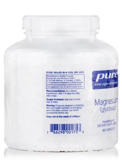 Магній Гліцинат Pure Encapsulations (Magnesium Glycinate) 120 мг 180 капсул - зображення 3