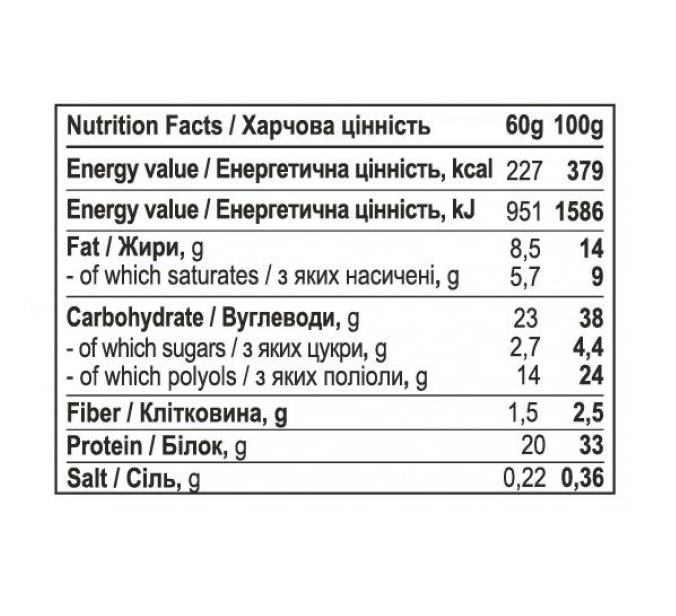 Батончики протеїнові Progress Nutrition Protein Bar 12x60g (1086-2022-10-2895) - зображення 2