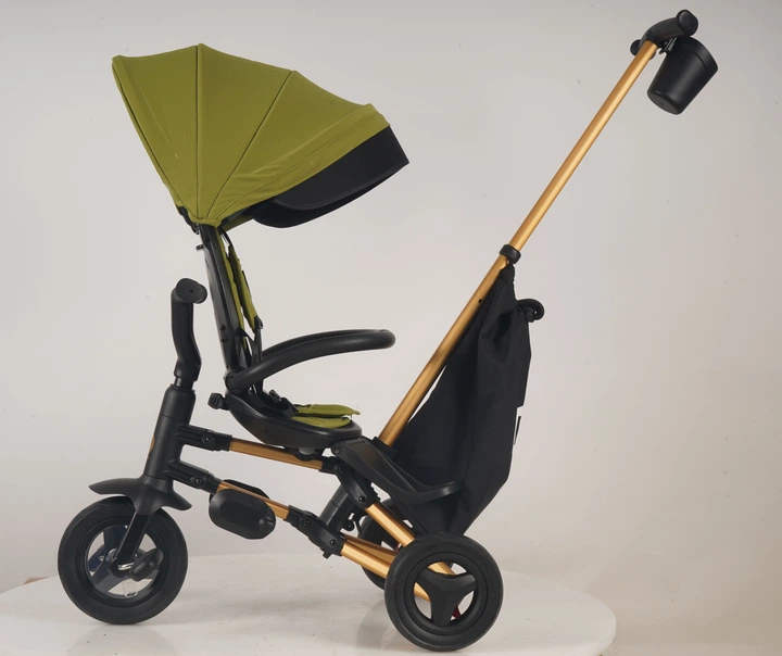 Велосипед детский Qplay Nova+ Rubber Gold Mat Складной Трехколесный Military Green (S700-13Nova+RubberGreenGo) - изображение 3