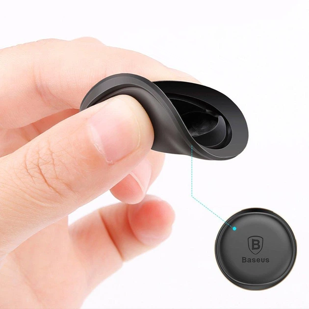 Магнитный автомобильный держатель телефона Baseus Magnetic Air Vent Car Mount with Cable Clip Black - изображение 8