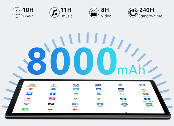 Планшет 10.1" Aocwei X500 8+6/128Gb 8 ядер Android 13 8000 mAh Синій k1 - Уцінка - Фото 5 Планшет 10.1" Aocwei X500 8+6/128Gb 8 ядер Android 13 8000 mAh Синій k1 - Уцінка - зображення 5