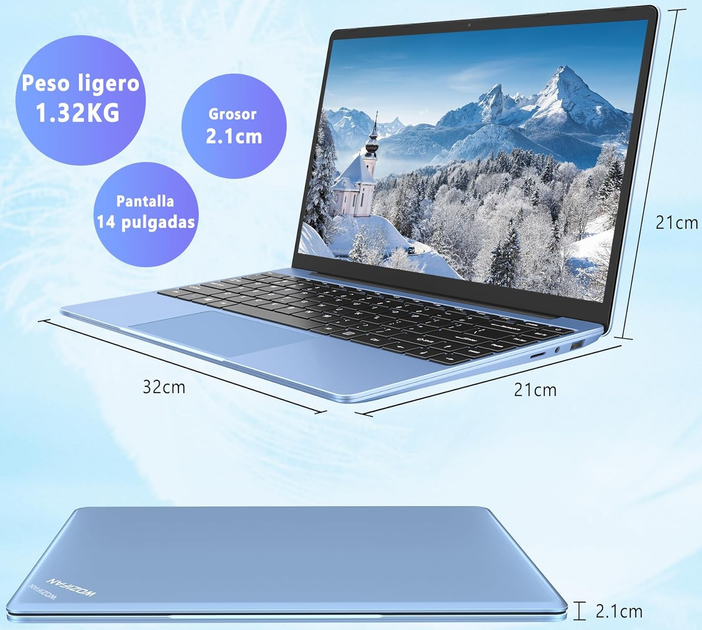 Ноутбук 14" WOZIFAN W7 Intel Celeron N4020 RAM 6GB SSD 256GB Win11 Металлический корпус (UKR) - изображение 4