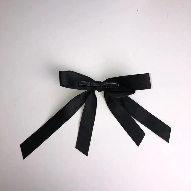 Бант для волосся на заколці шпилька Honey Fashion Accessories чорний (12-299) - зображення 3