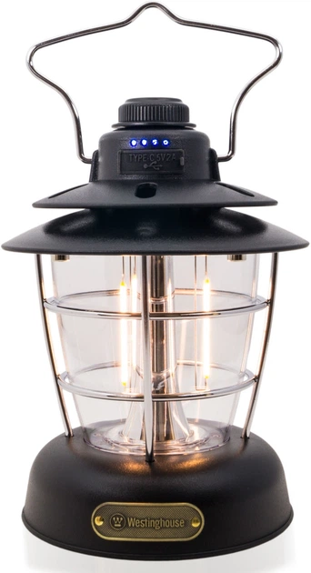 Фонарь Westinghouse RETRO 6W LED Filament WF241 Type-C с функцией Power Bank Черный (0889554006641) - Фото 3 Фонарь Westinghouse RETRO 6W LED Filament WF241 Type-C с функцией Power Bank Черный (0889554006641) - изображение 3