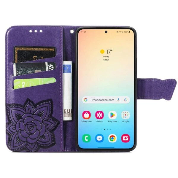 Чехол-книжка с рисунком UniCase Butterfly Pattern для Samsung Galaxy S25 (S931) - Dark Purple - изображение 3