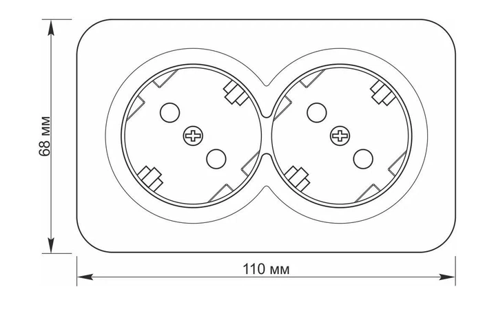 Двойная розетка с заземлением наружная черный Графит VIDEX BINERA (VF-BNS22G-BG) IP20 - изображение 4