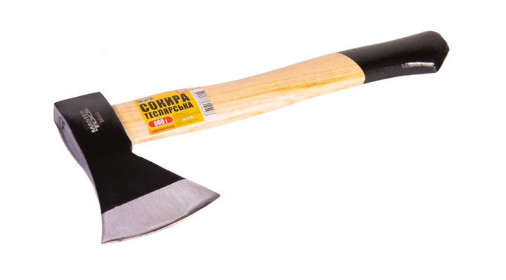 Сокира Mastertool 600 г ручка дерев'яна (05-0126) - Фото 1 Сокира Mastertool 600 г ручка дерев'яна (05-0126) - зображення 1