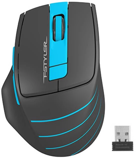 Комп'ютерна миша A4tech Fstyler FG30 2000dpi, USB, Wireless, Black/Blue - Фото 1 Комп'ютерна миша A4tech Fstyler FG30 2000dpi, USB, Wireless, Black/Blue - зображення 1