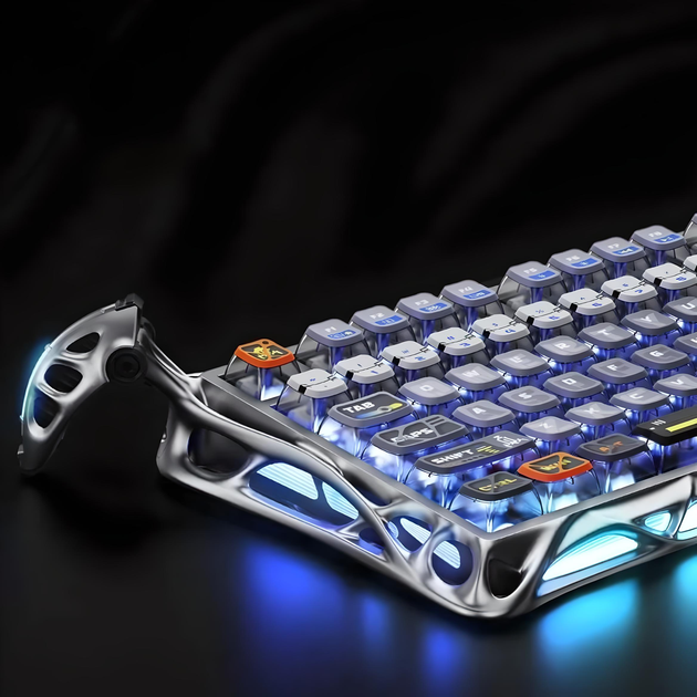 Клавіатура GRAVASTAR Mercury K1 Pro із комбінованим підключенням - Interstellar Silver - зображення 4