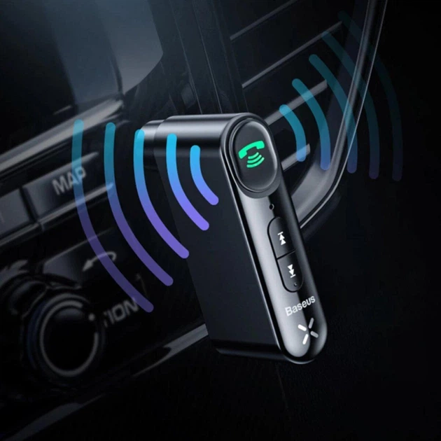 Ресивер Bluetooth Baseus BSBA-02 AUX Wireless Audio Receiver, BT5.0, Hands Free, 145mAh, 8h, Black - Фото 9 Ресивер Bluetooth Baseus BSBA-02 AUX Wireless Audio Receiver, BT5.0, Hands Free, 145mAh, 8h, Black - изображение 9