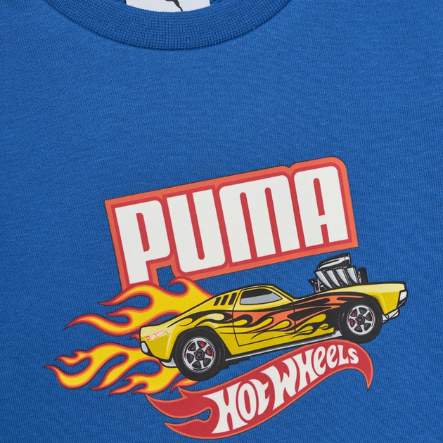 Дитячий спортивний костюм (світшот + штани) для хлопчика Puma x Hot Wheels Minicats Crew Set Inf 63007358 74 см Синій (4067983574139) - зображення 4