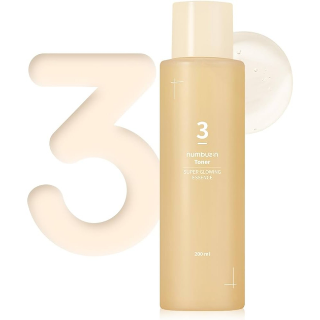 Toner do twarzy Numbuzin No.3 Super Glowing Essence dla blasku skóry 200 ml (8809652580128) - obraz 2