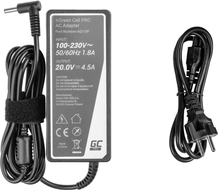 Блок живлення Green Cell Pro для ноутбука Lenovo 20V 4.5A 90W (5.5x2.5) (AD13P) - зображення 4
