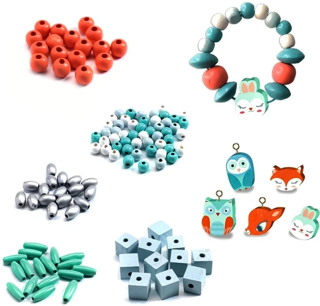 Набор для творчества DJECO с деревянными бусинами Маленькие животные 09807 - изображение 3