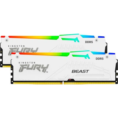 Модуль пам'яті для комп'ютера DDR5 64GB (2x32GB) 5600 MHz Beast White RGB Kingston Fury (ex.HyperX) - изображение 4