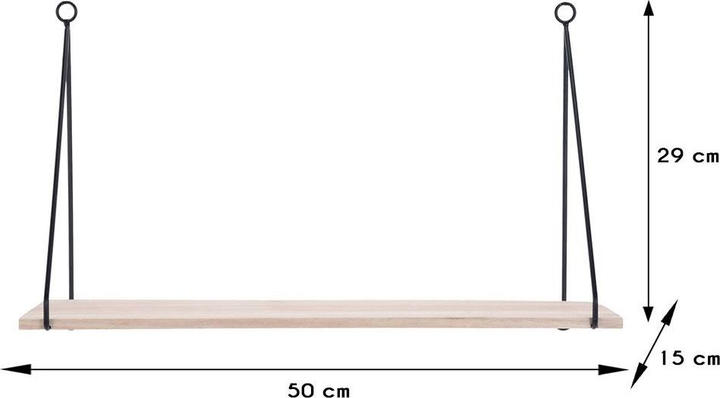 Поличка Styling Collection Loft з дерева павловнії 50 x 29 x 15 см (8719987366963) - зображення 4