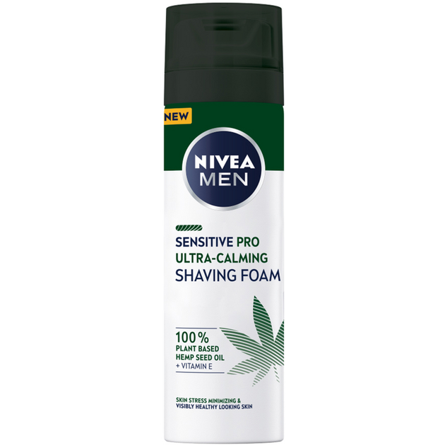 Піна для гоління NIVEA Sensitive Pro з насінням коноплі 200 мл (4005900874283) - Фото 1 Піна для гоління NIVEA Sensitive Pro з насінням коноплі 200 мл (4005900874283) - зображення 1