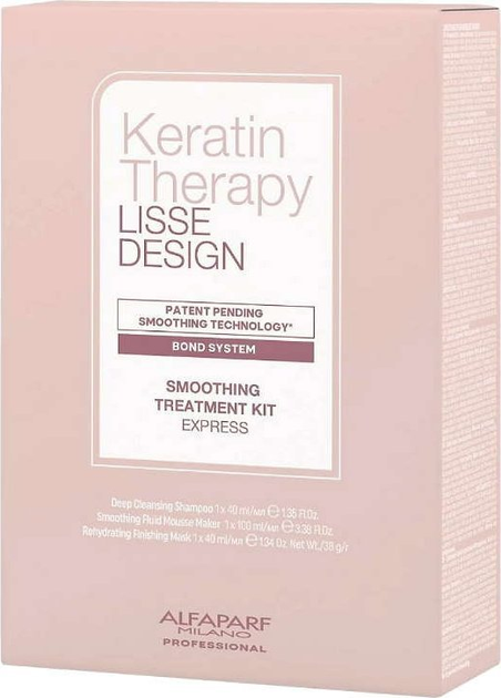 Zestaw do pielęgnacji włosów Alfaparf Lisse Design Keratin Therapy Maska do włosów 40 ml + Pianka do włosów 100 ml + Szampon 40 ml (8022297141473) - obraz 3
