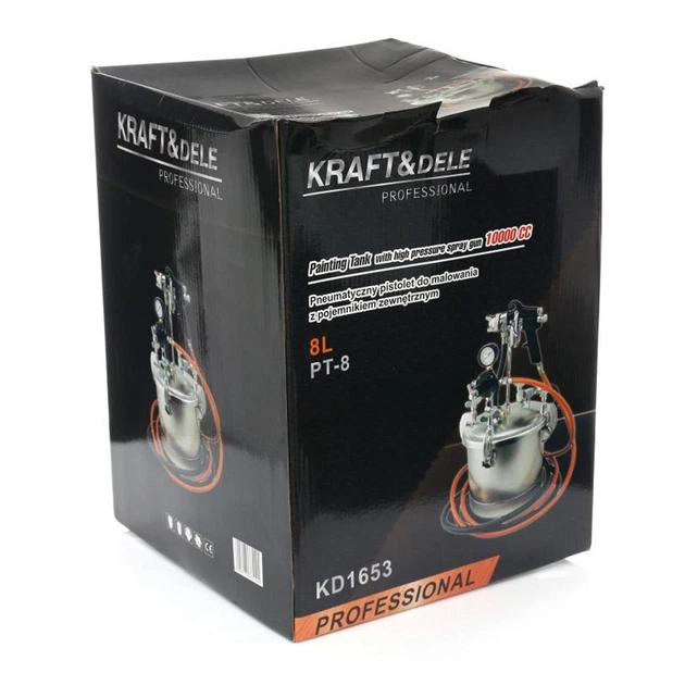 Фарбопульт Kraft&Dele KD1653 8 л 1/4" 350-370 л/хв пневматичний - зображення 11
