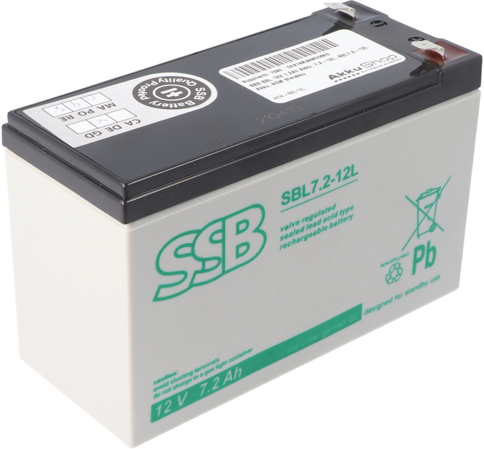 Акумуляторна батарея SSB 12V 7.2Ah (SBL 7.2-12L) - зображення 4