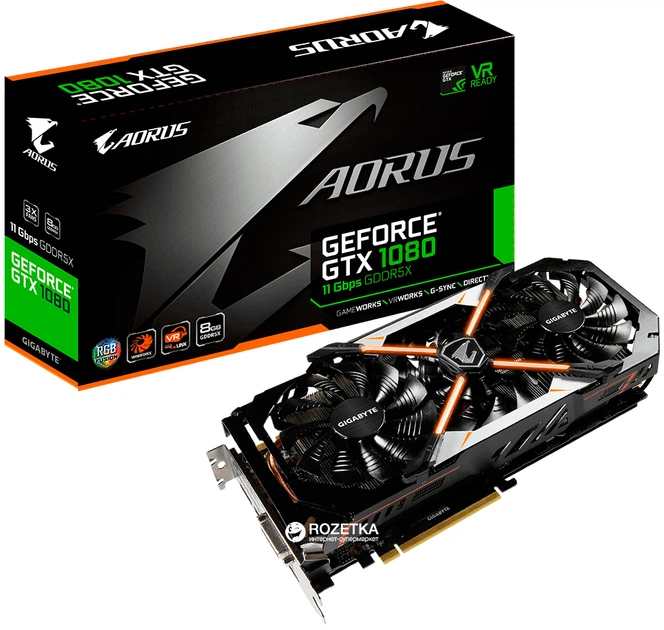 Видеокарта Gigabyte PCI-Ex GeForce GTX 1080 Aorus 8GB GDDR5X