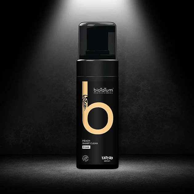 Пенка для татуировок с ароматом персика - bioTaTum Professional Peach Smart Clean Foam 150ml (1032003-1366856-2) - Фото 1 Пенка для татуировок с ароматом персика - bioTaTum Professional Peach Smart Clean Foam 150ml (1032003-1366856-2) - изображение 1